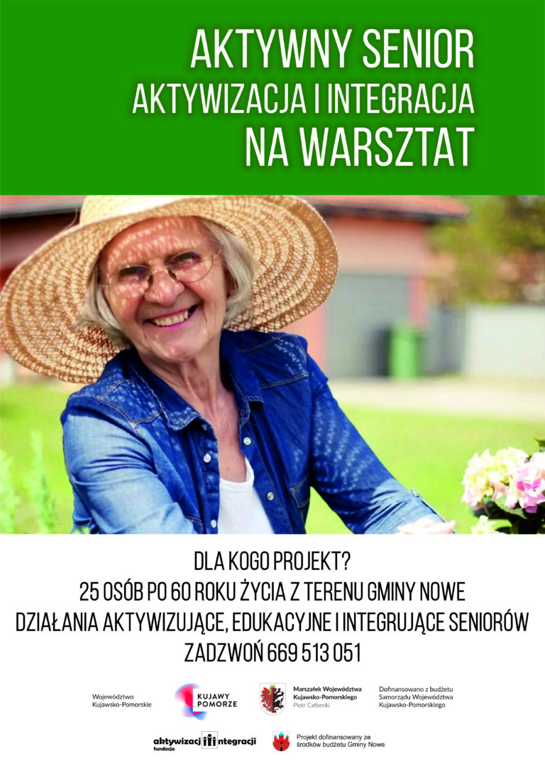 Nabór do kolejnej edycji projektu “Aktywny senior aktywizacja i integracja na warsztat”