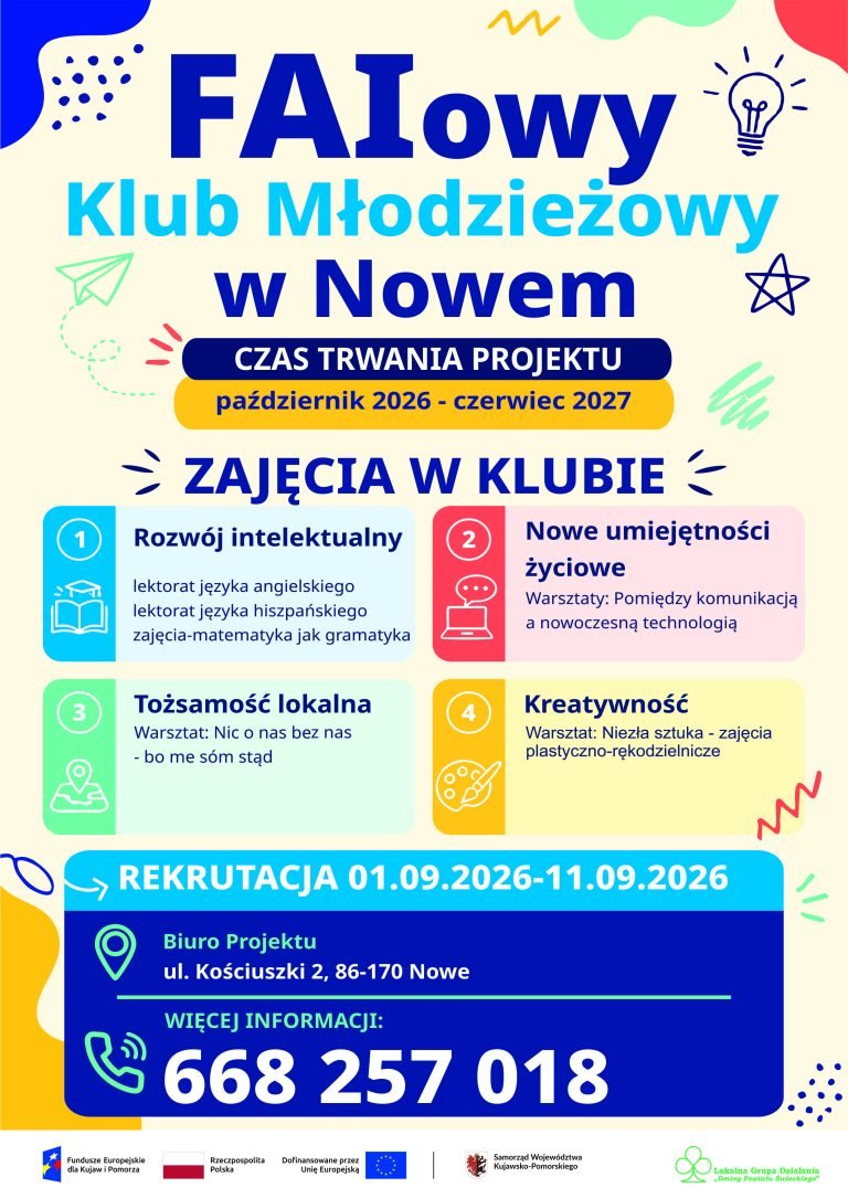 &nbsp;Rekrutacja do FAIowego Klubu Młodzieżowego w Nowem